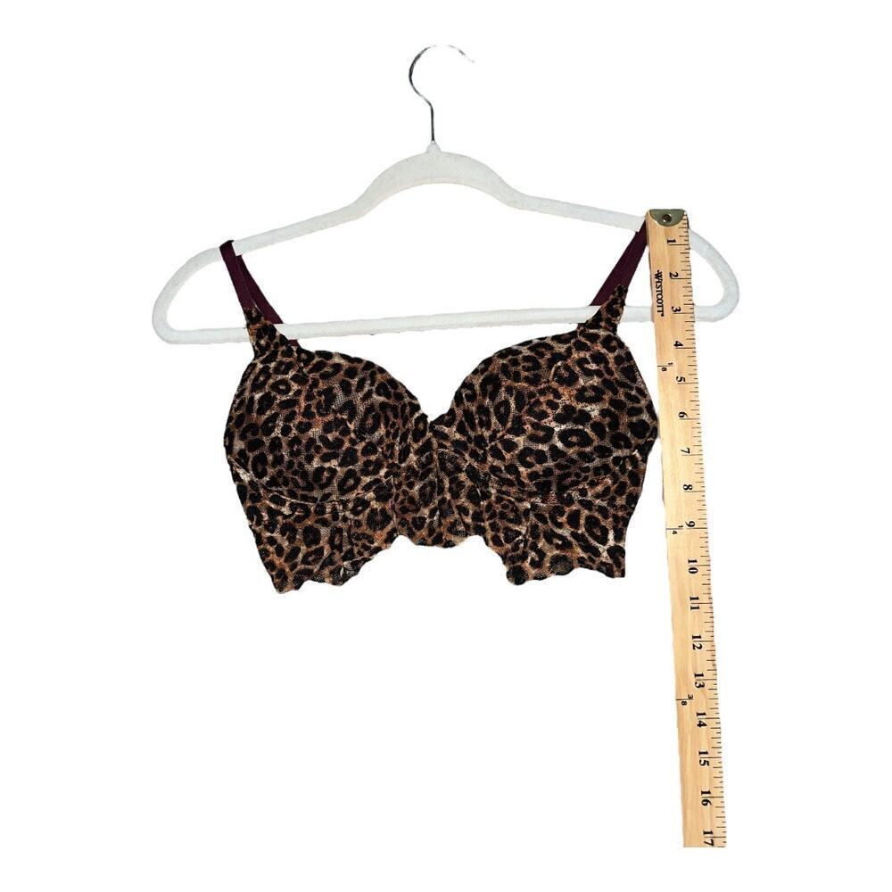 PINK Leopard Print Lace Push Up Bralette, XSmall - Picture 6 of 8